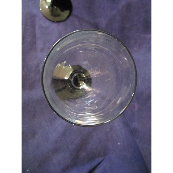 Black Stem Claret Wine Glasses A Pair Cristal DArques Domino Signature France EU - Picture 6 of 16